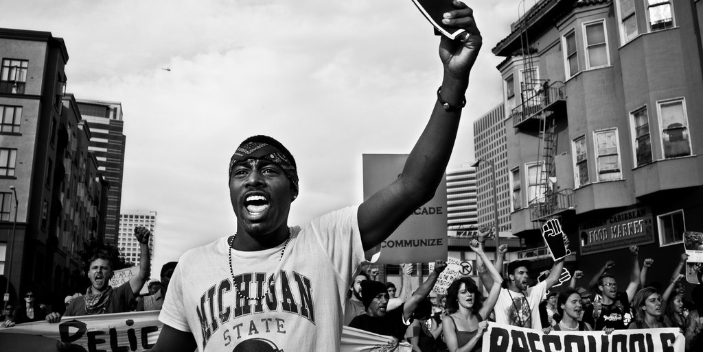 Photo courtesy of Glenn Halogwas. October 14, 2011, Old City, Oakland, CA, US