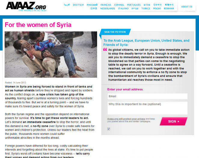 Avaaz NoFlyZone Syria