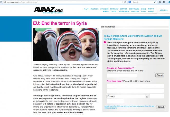 AvaazSyriaSanctions2